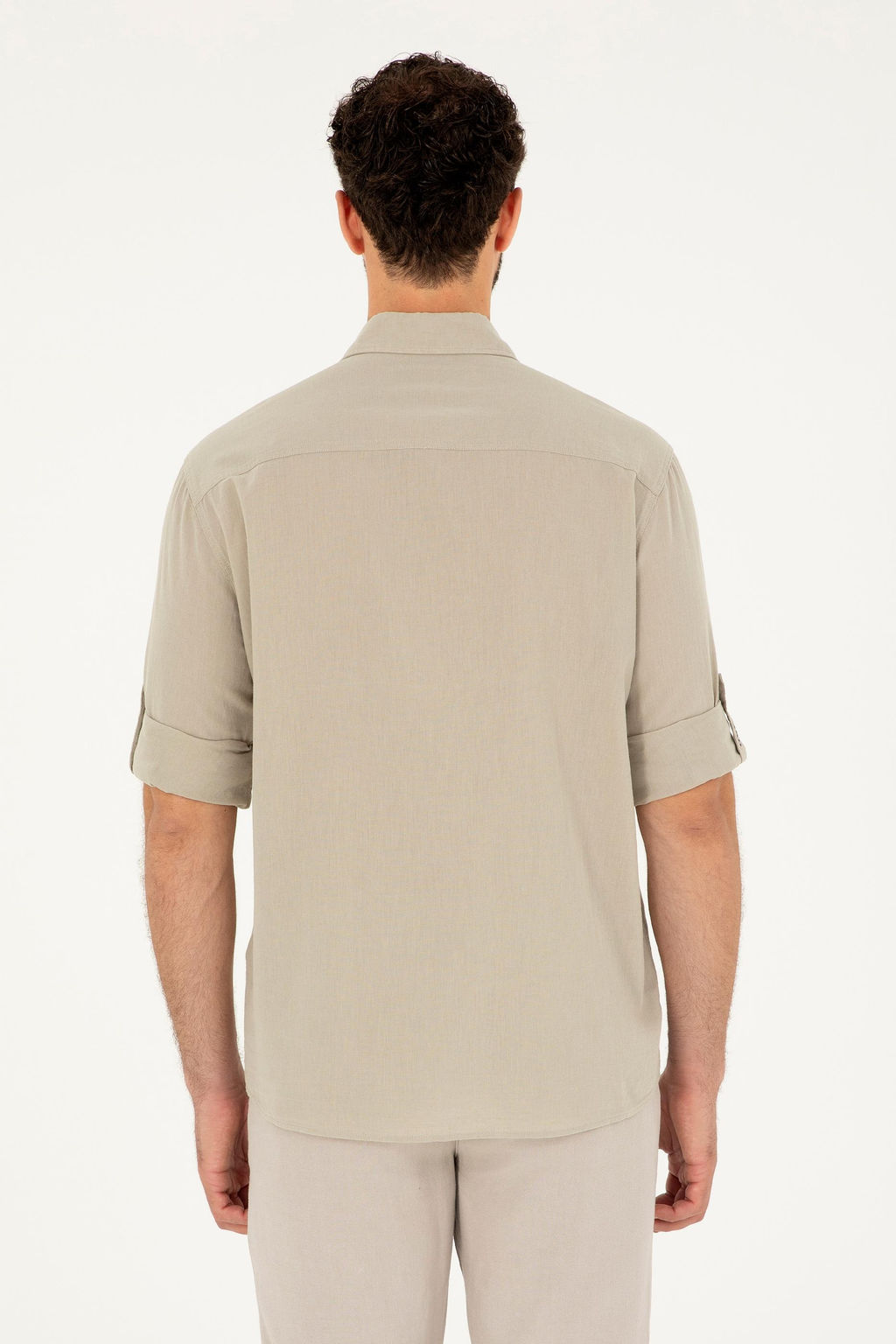 Мужская базовая рубашка цвета хаки с длинным рукавом Неожиданная скидка в корзине - U.s. polo assn фото 5