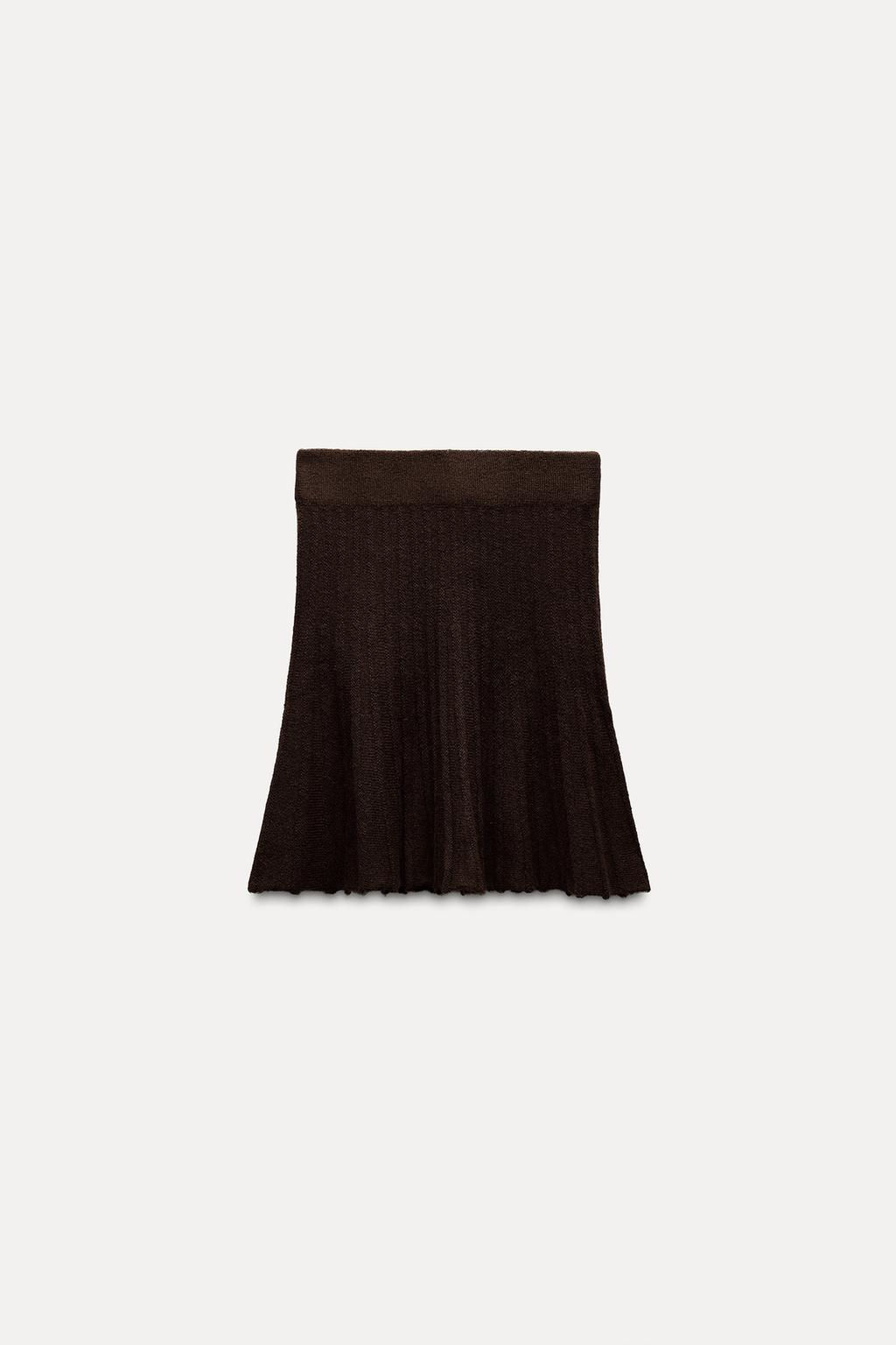 PLAIN KNIT PLEATED SKIRT - Zara фото 3