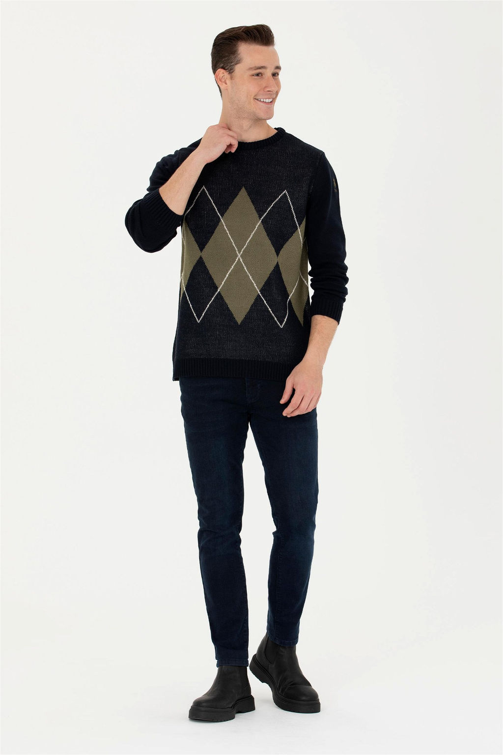 U. S. Polo Assn Мужской темно-синий свитер - U.s. polo assn фото 4