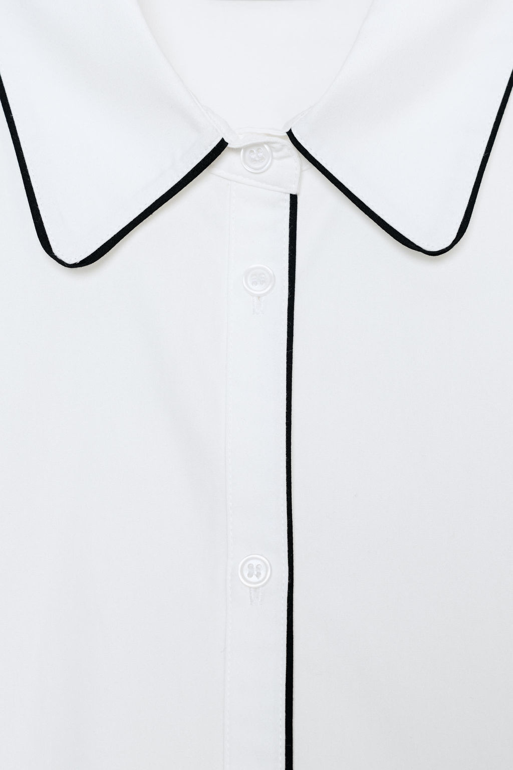 POPLIN SHIRT WITH CONTRAST PIPING - Zara фото 8