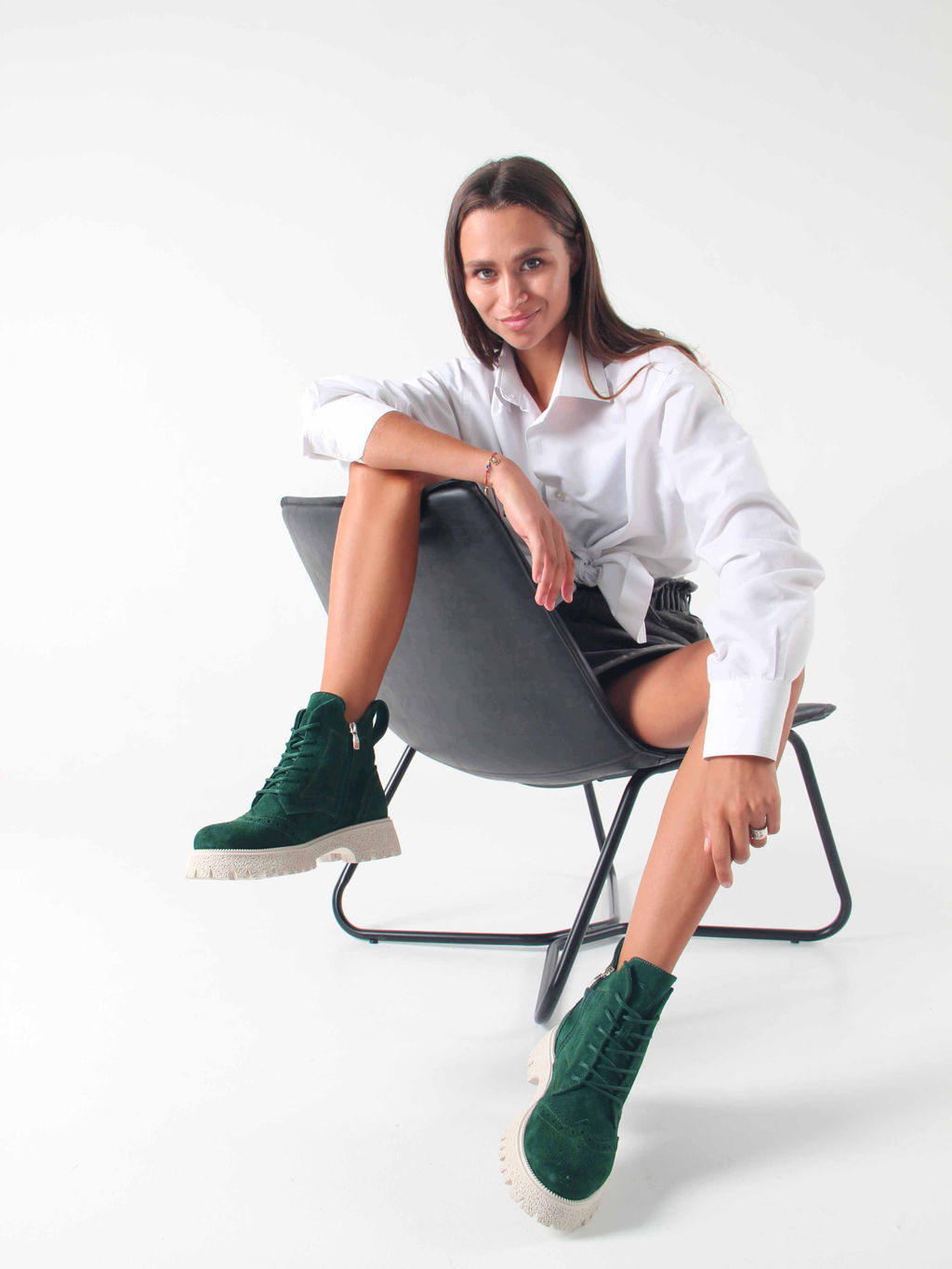 Ботинки EDART 338.1541 be. Зеленый замша/байка - Ed'art фото 5