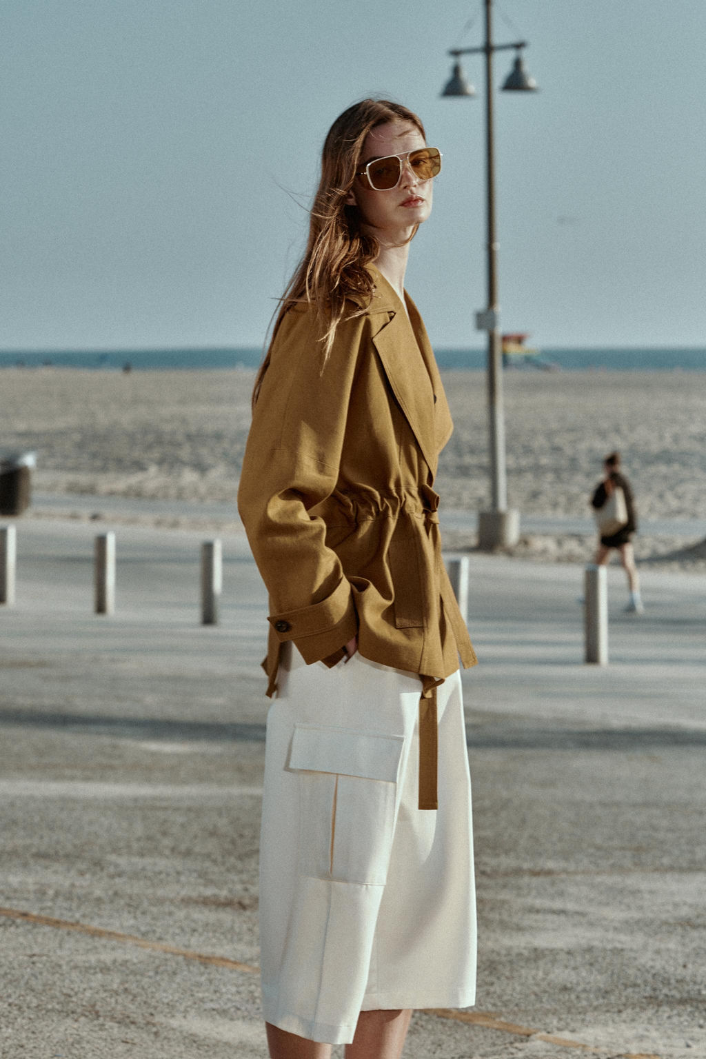 CHAQUETA TRENCH CON LINO CINTUR?N / Aceite - Zara фото 4