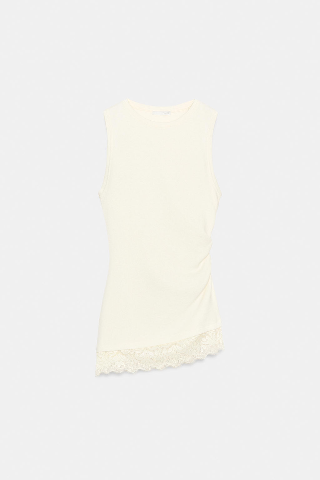 TOP DRAPEADO ENCAJE / Blanco roto - Zara фото 4