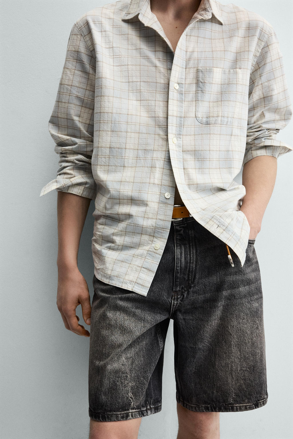 BERMUDA DENIM RELAXED FIT / Gris oscuro