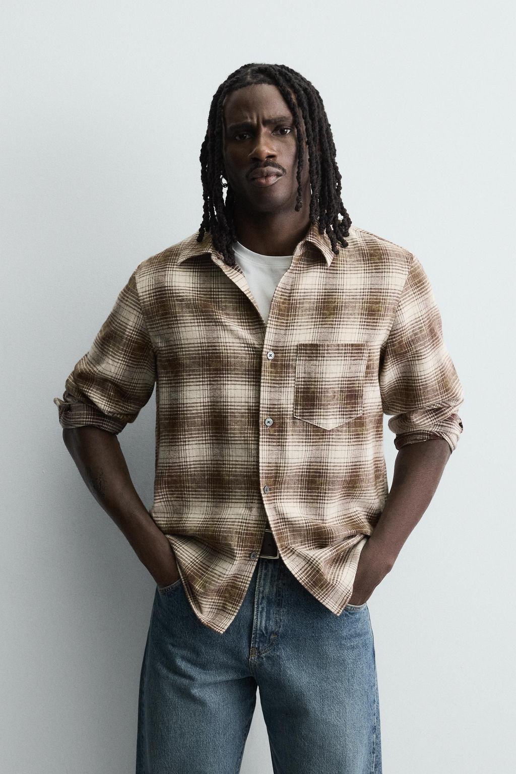 RELAXED FIT CHECK SHIRT - Zara фото 6