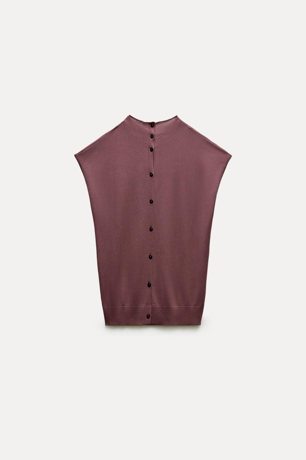 SLEEVELESS PLAIN KNIT TOP - Zara фото 7