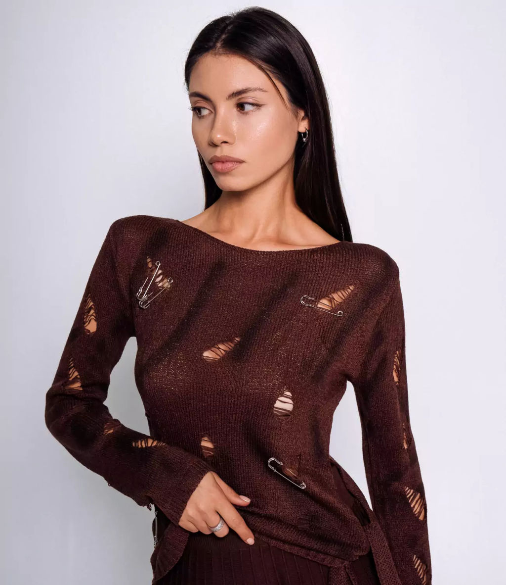 Джемпер #КТ1138, шоколадный - Dommod фото 5