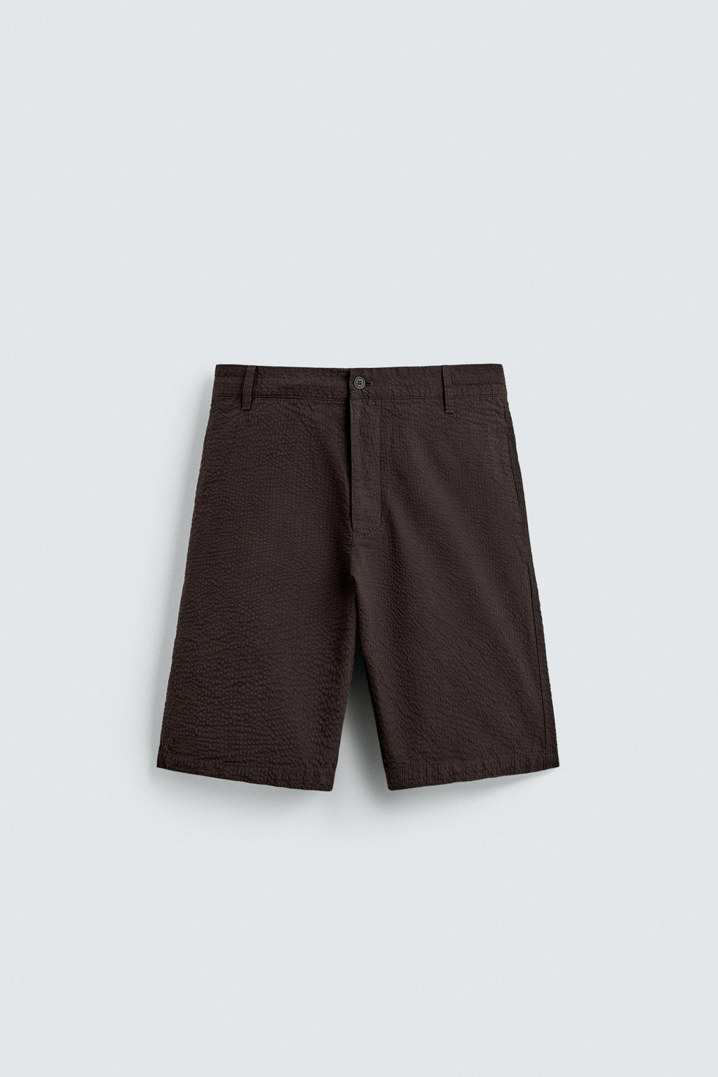 BERMUDA REGULAR FIT SEERSUCKER / Marr?n oscuro - Zara фото 7