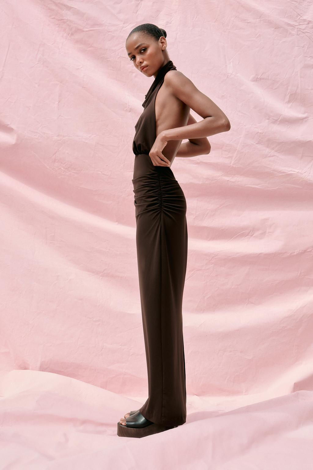 LONG HALTER DRESS WITH OPEN BACK - Zara фото 10