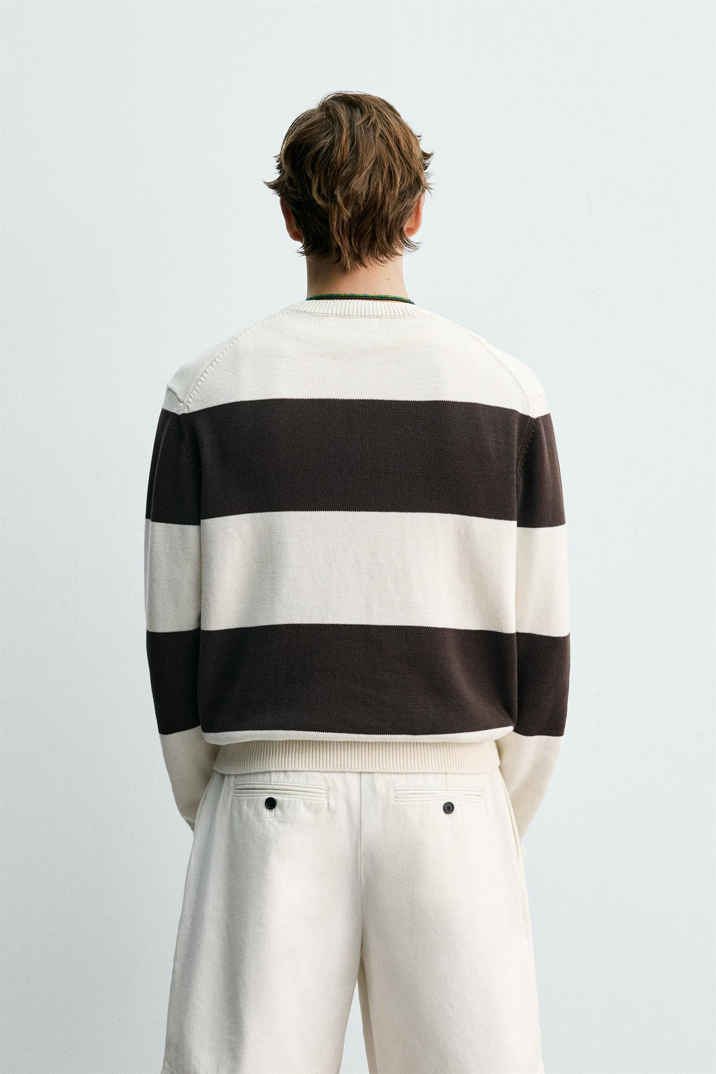 JERSEY JACQUARD RAYAS AARON LEVINE X ZARA / Marr?n / Crudo  фото 3