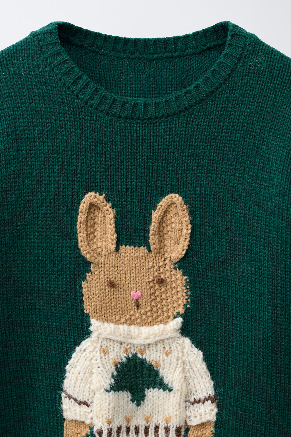 KNIT JUMPER WITH EMBROIDERED BUNNY - Zara фото 3