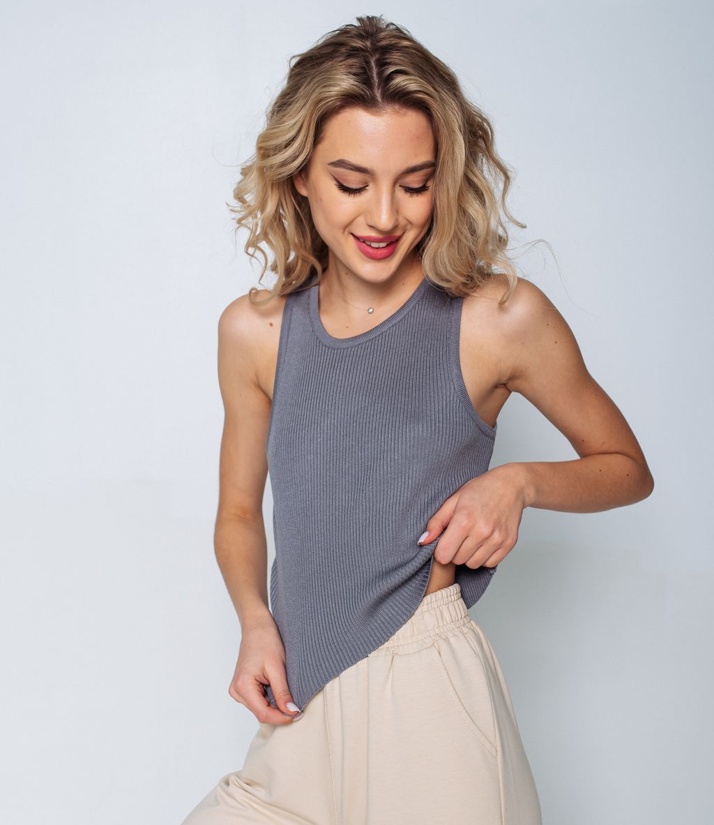 Топ #КТ83020, серый - Dommod фото 4