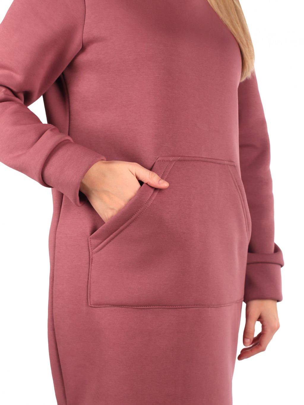 Платье женское футер 3-х нитка начес пенье "ДИНА" СЛИВА