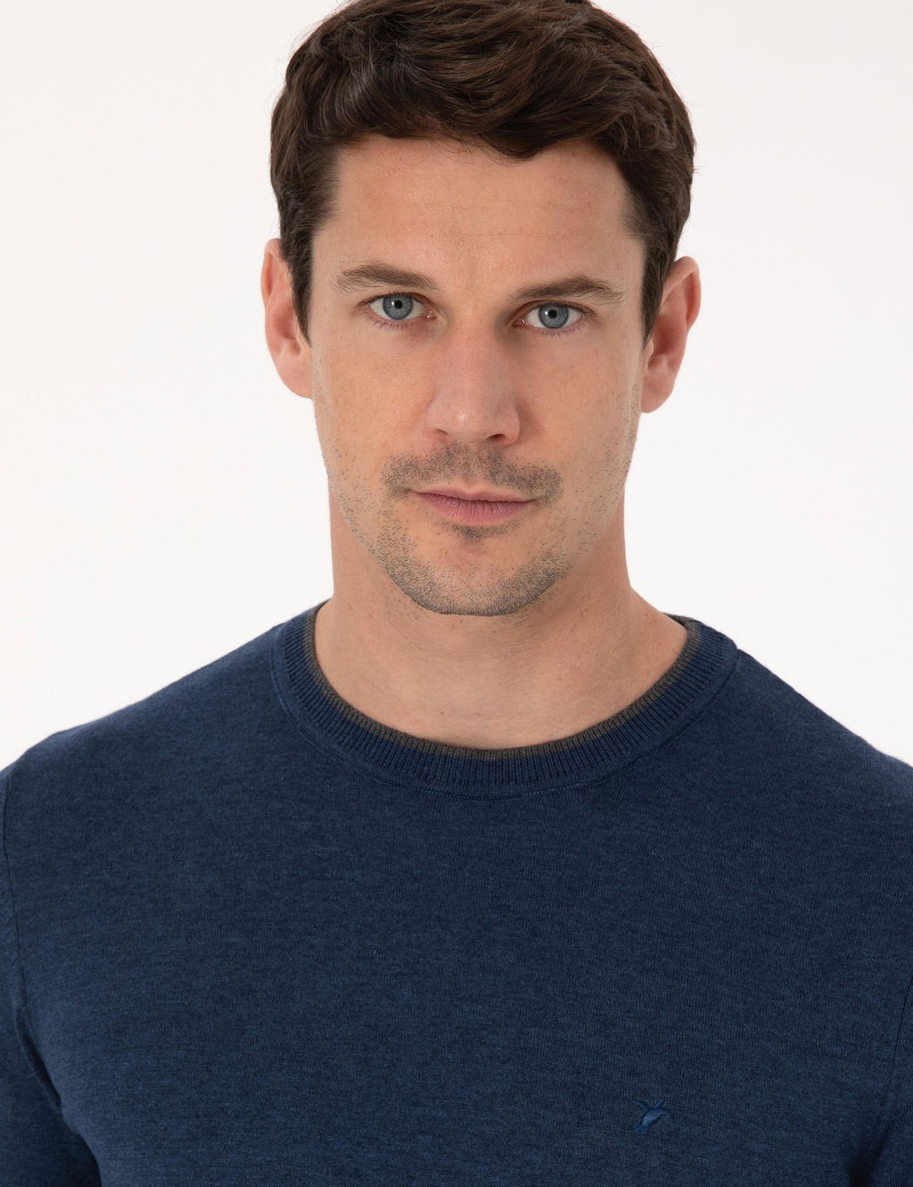 _ndigo Slim Fit Pamuk Kar___ml_ Bisiklet Yaka Triko Kazak - Cacharel фото 2