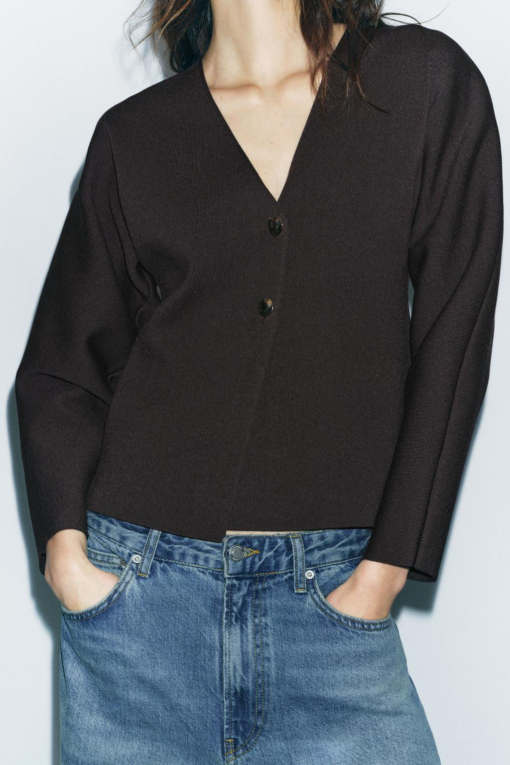 KNIT WRAP CARDIGAN - Zara фото 5