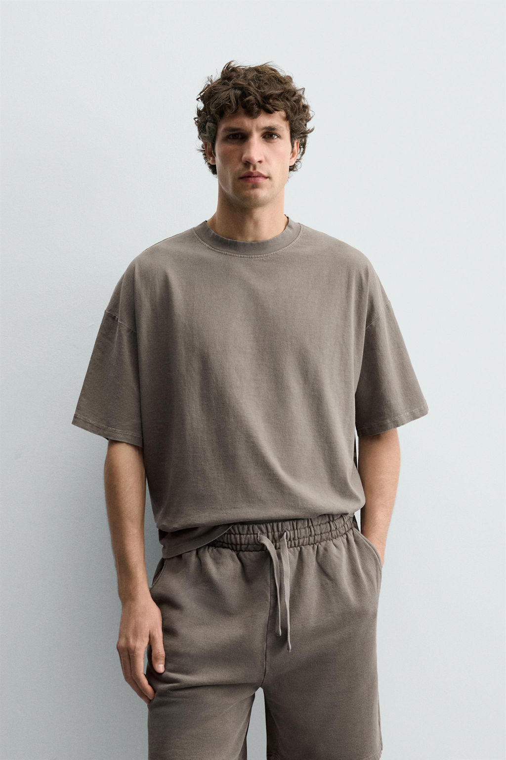 CAMISETA B?SICA LAVADA / Gris - Zara фото 11