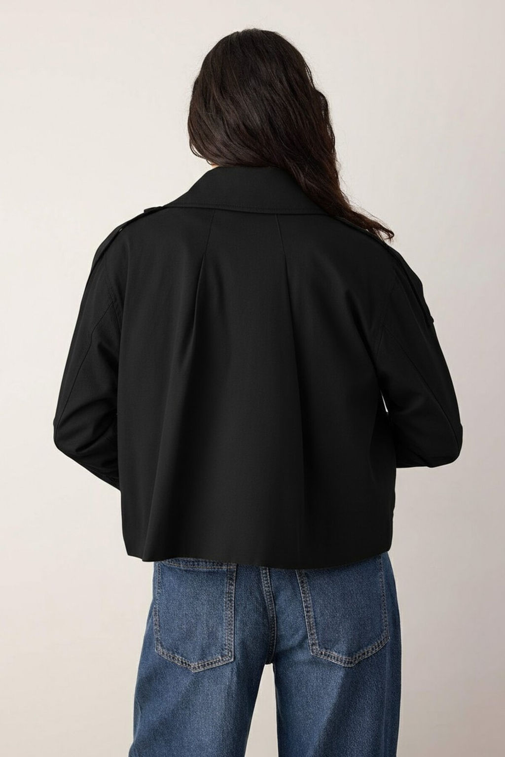 Bej Kruvaze Oversize K?sa Trenckot TWOAW26TR00020 - Trendyolmilla фото 24