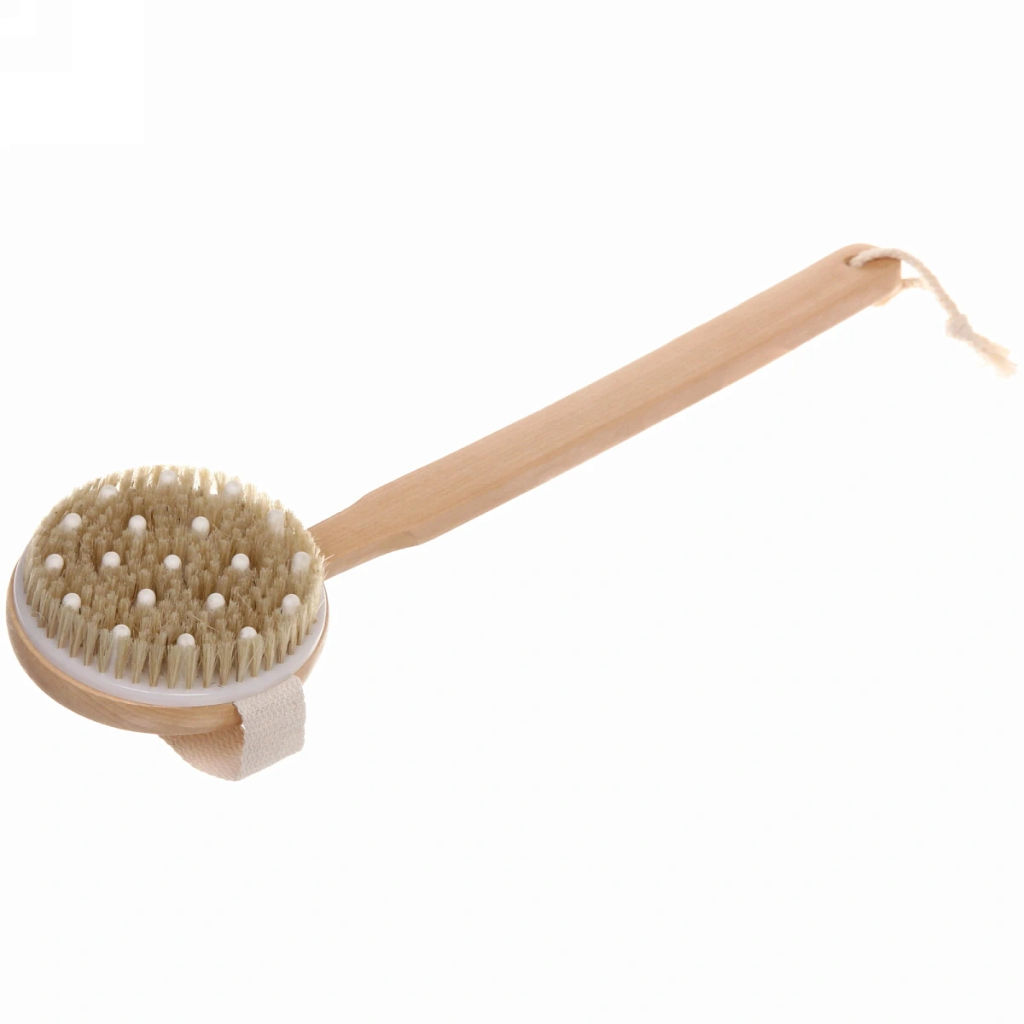 Щетка для тела массажная "BODY- Nice", Длина щетки 10см, ширина 11см, ручка петля 15*2,5см, съемная ручка 35*2,5см, щетина 1,5см(жесткая)