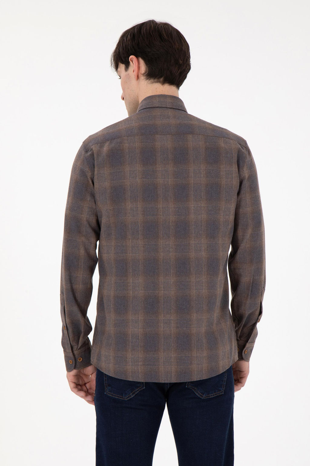 Мужская коричневая рубашка с длинным рукавом Неожиданная скидка в корзине - U.s. polo assn фото 5