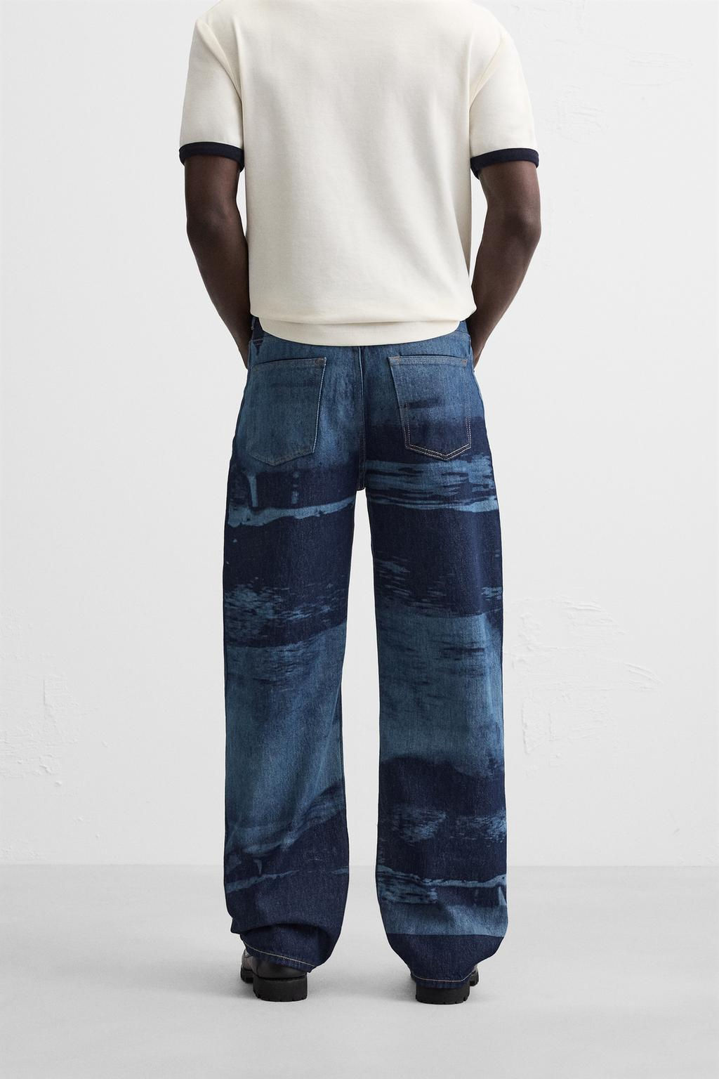 PRINTED RELAXED FIT JEANS - Zara фото 3
