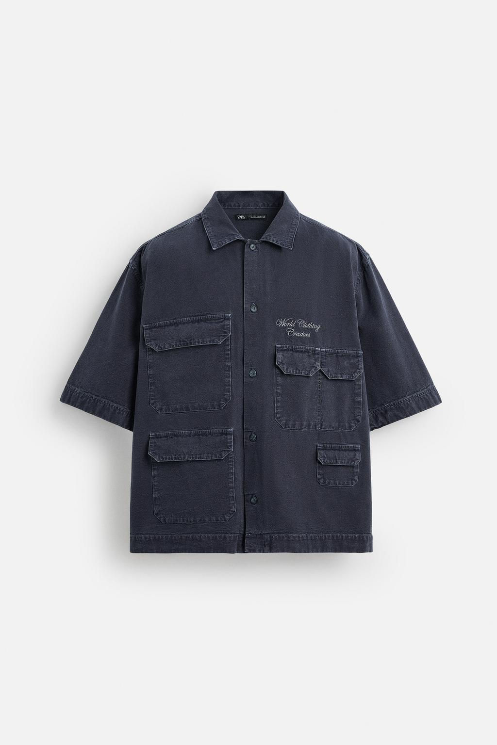 UTILITY EMBROIDERED POCKET SHIRT - Zara фото 8