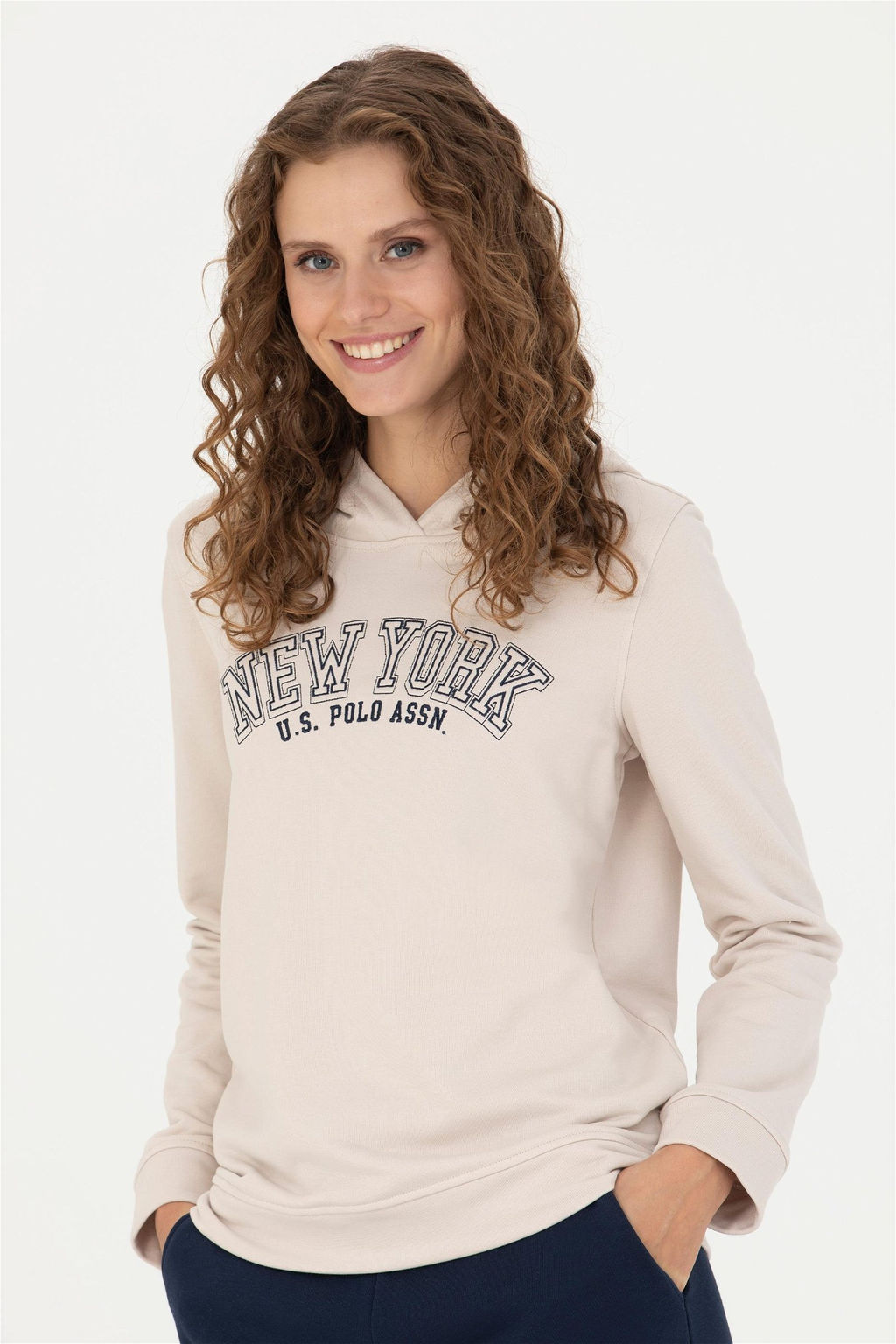 U. S. Polo Assn Женская кремовая толстовка с капюшоном - U.s. polo assn фото 11