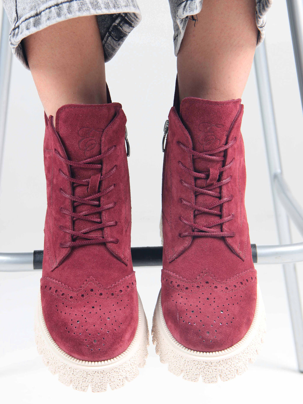 Ботинки EDART 338.1541 be. бордо замша/шерсть - Ed'art фото 10
