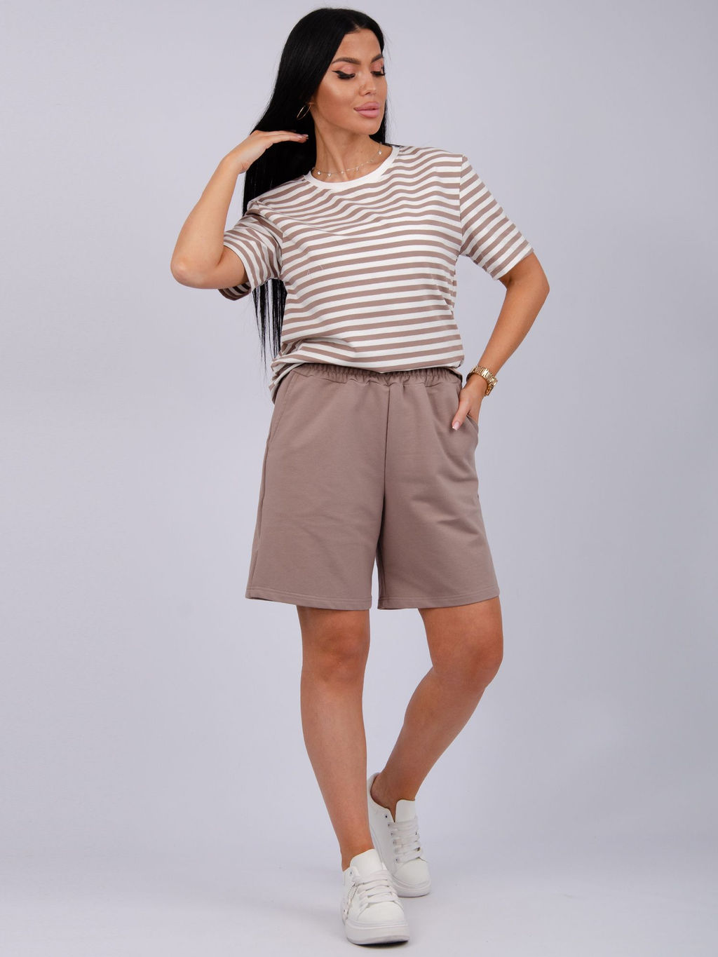 Костюм "Океан" бежевый, трикотаж