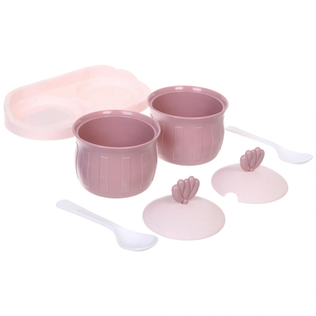 Набор банок для специй SEGRETO" 2шт с ложками 20*10*12см пыльная роза