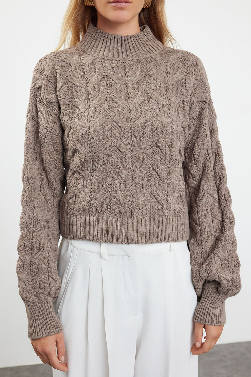 Vizon Crop Dik Yaka Triko Kazak TWOAW22KZ1634