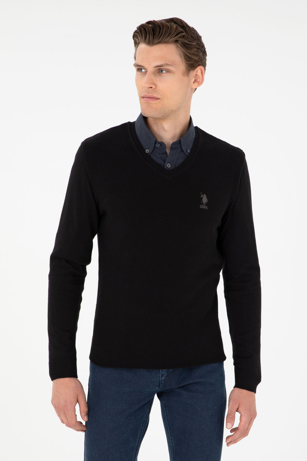 Мужской черный базовый свитер Неожиданная скидка в корзине - U.s. polo assn фото 15