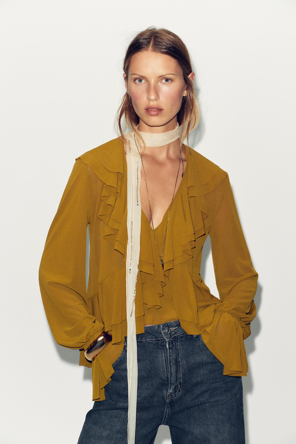 FLOWING RUFFLED TOP - Zara фото 10