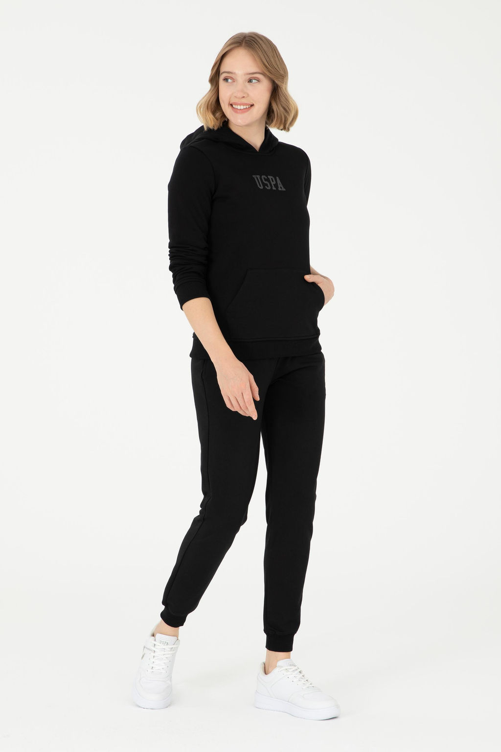 Женский черный базовый свитшот - U.s. polo assn фото 4