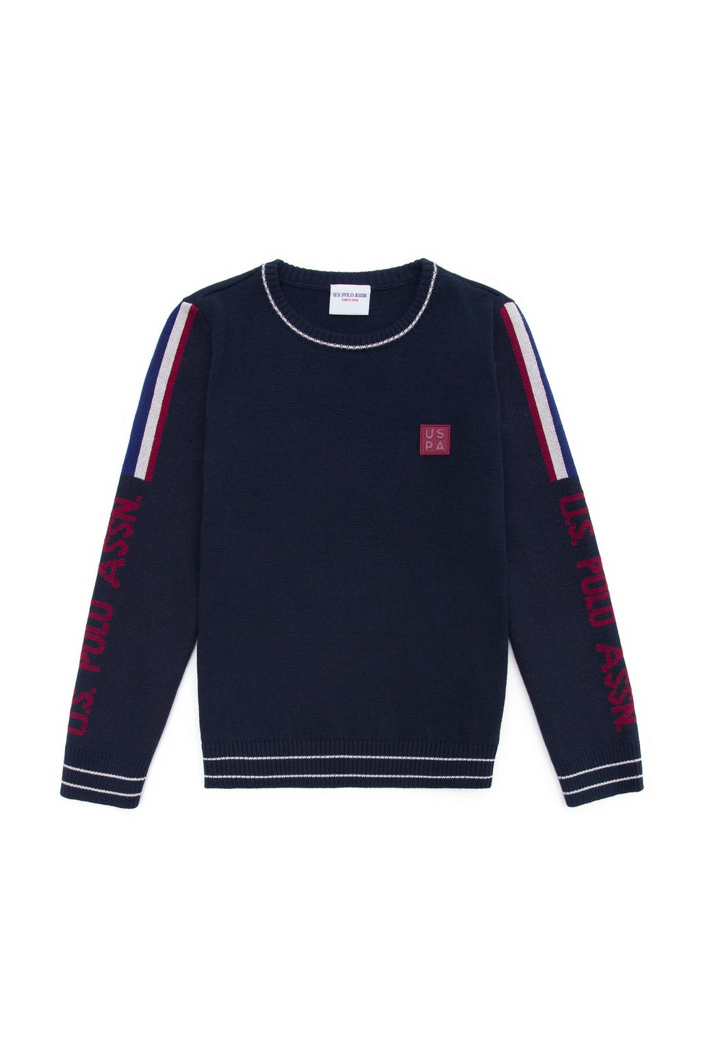 U. S. Polo Assn Темно-синий трикотажный свитер с круглым вырезом для мальчика - U.s. polo assn фото 4