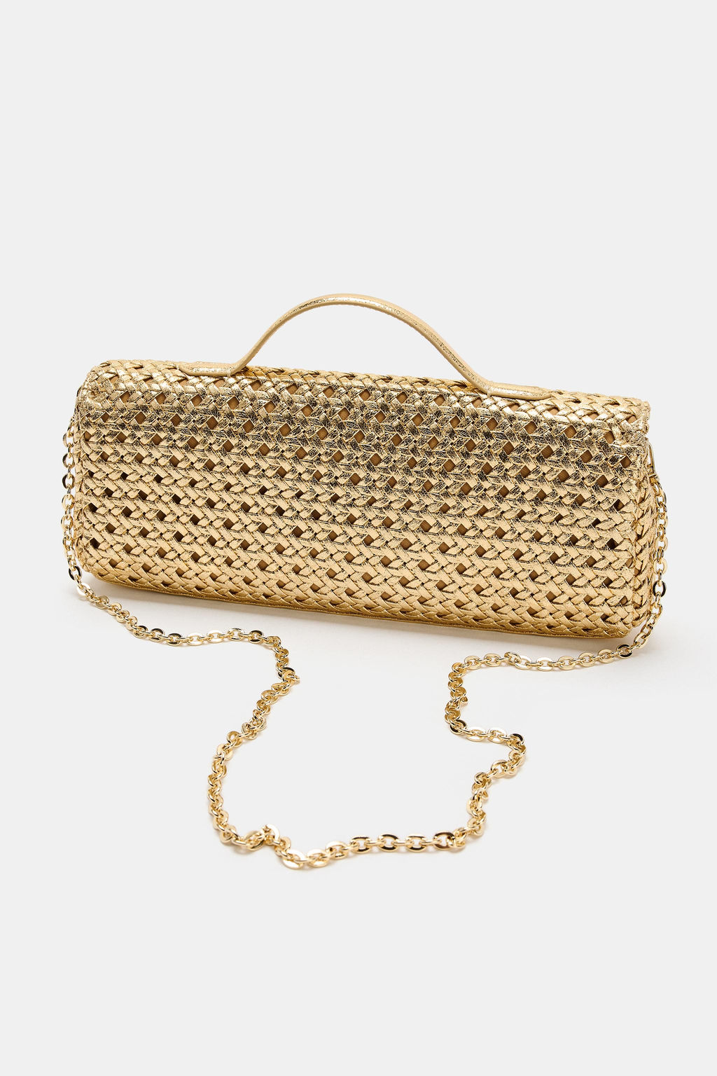 BOLSO SOBRE TRENZADO / Oro - Zara фото 4