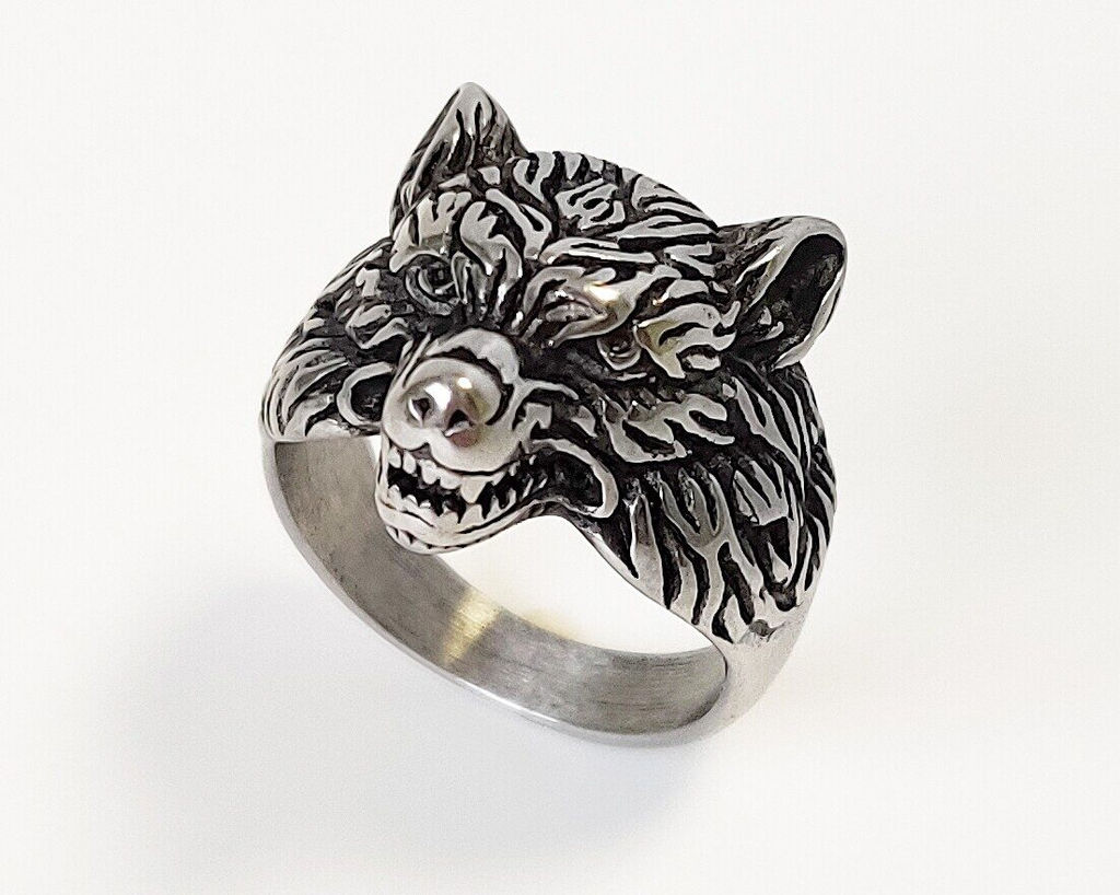 Мужское кольцо из стали Медведь
