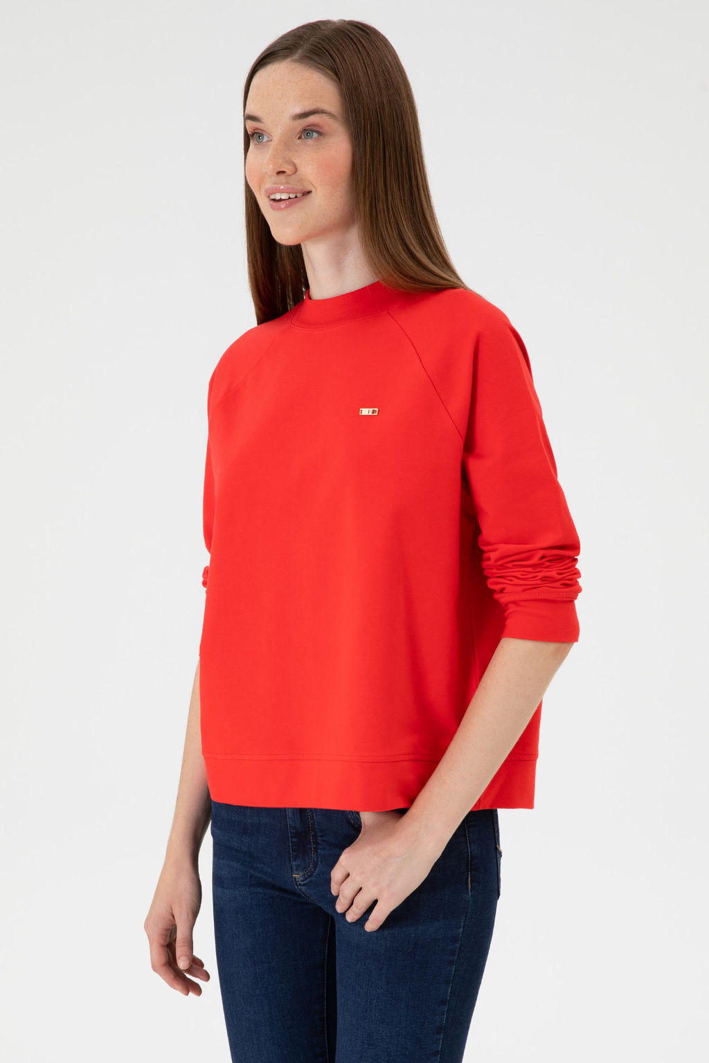Kad_n K_rm_z_ Basic Sweatshirt Sepette S_rpriz _ndirim - U.s. polo assn фото 3