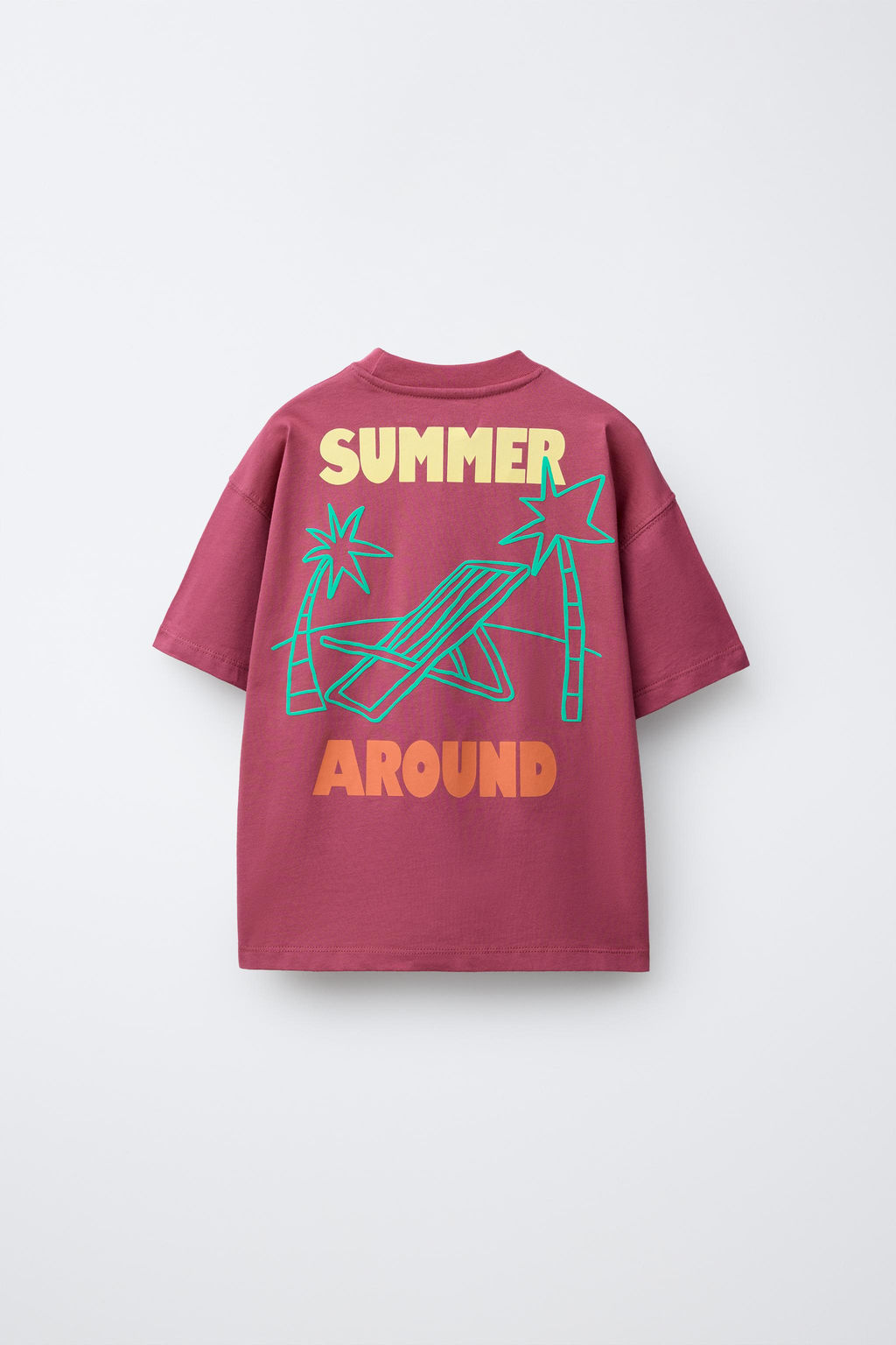 CAMISETA ESTAMPADA TEXTO / Fucsia - Zara фото 2