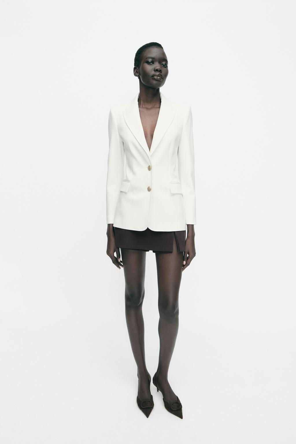 FITTED BLAZER WITH SHOULDER PADS - Zara фото 2