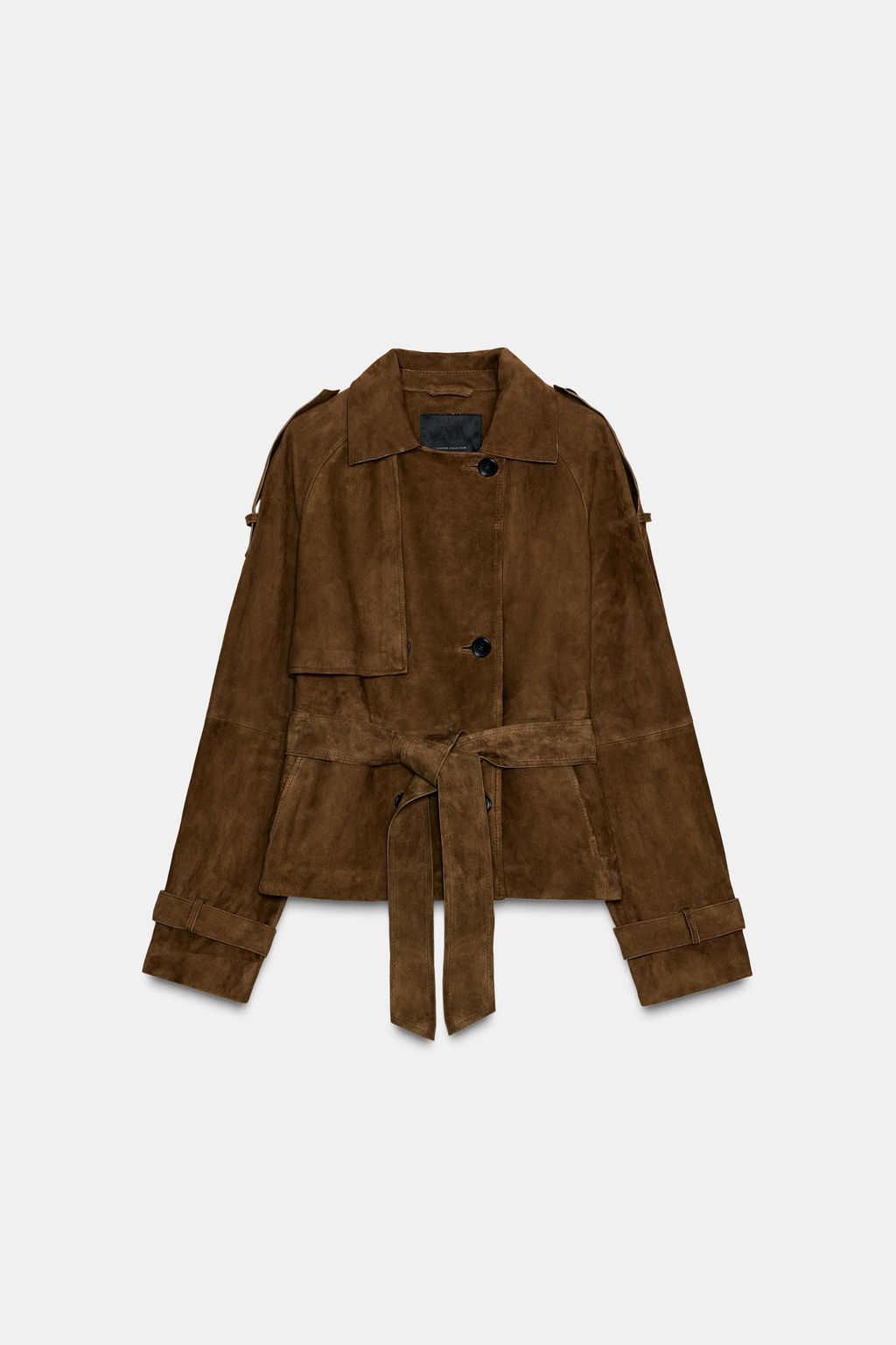 SHORT SUEDE LEATHER TRENCH COAT ZW COLLECTION LIMITED EDITION - Zara фото 6