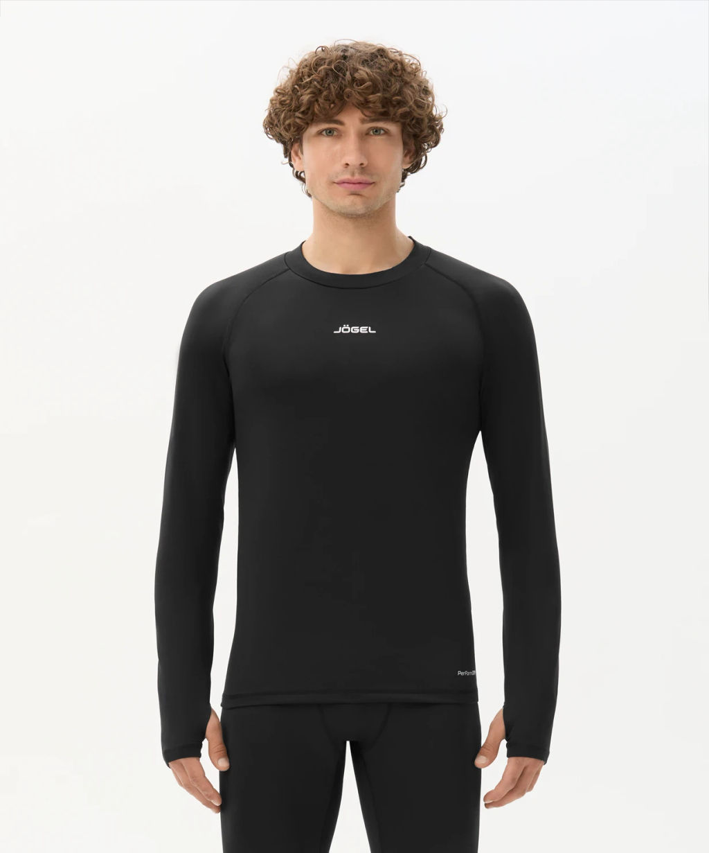 Джемпер компрессионный утепленный JOGEL CAMP PerFormDRY Baselayer Top Warm, черный  фото 6