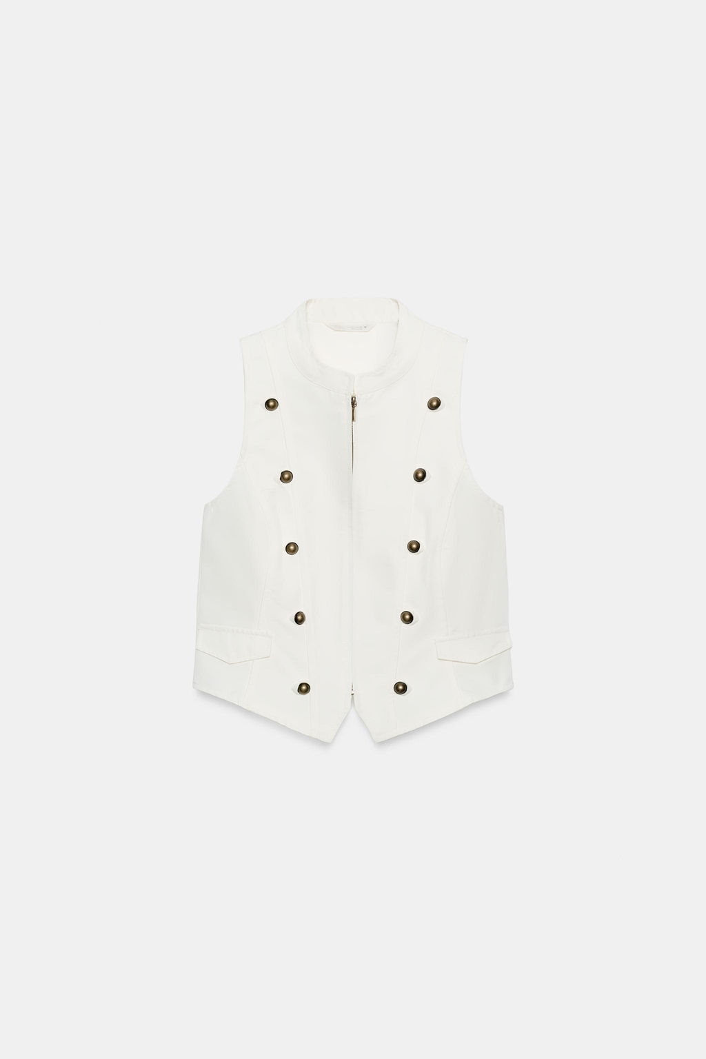 TOP BOTONES CREMALLERA / Blanco roto - Zara фото 4