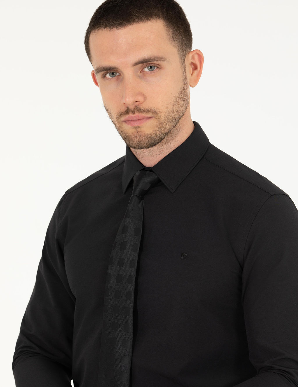 Siyah Slim Fit Uzun Kollu Klasik G_mlek - Pierre cardin фото 3