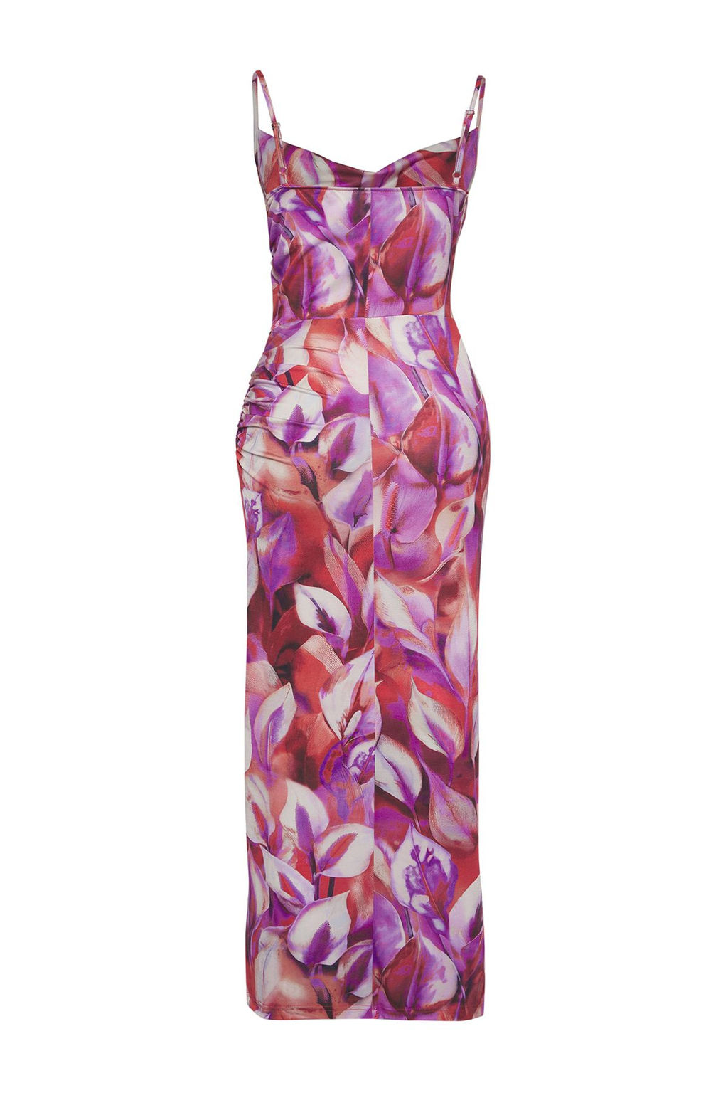 Trendyolmilla Limited Edition Bask?l? Degaje Yaka Cut Out Detayl? Ask?l? Esnek Maxi Orme Elbise TWOSS25EL00478  фото 4