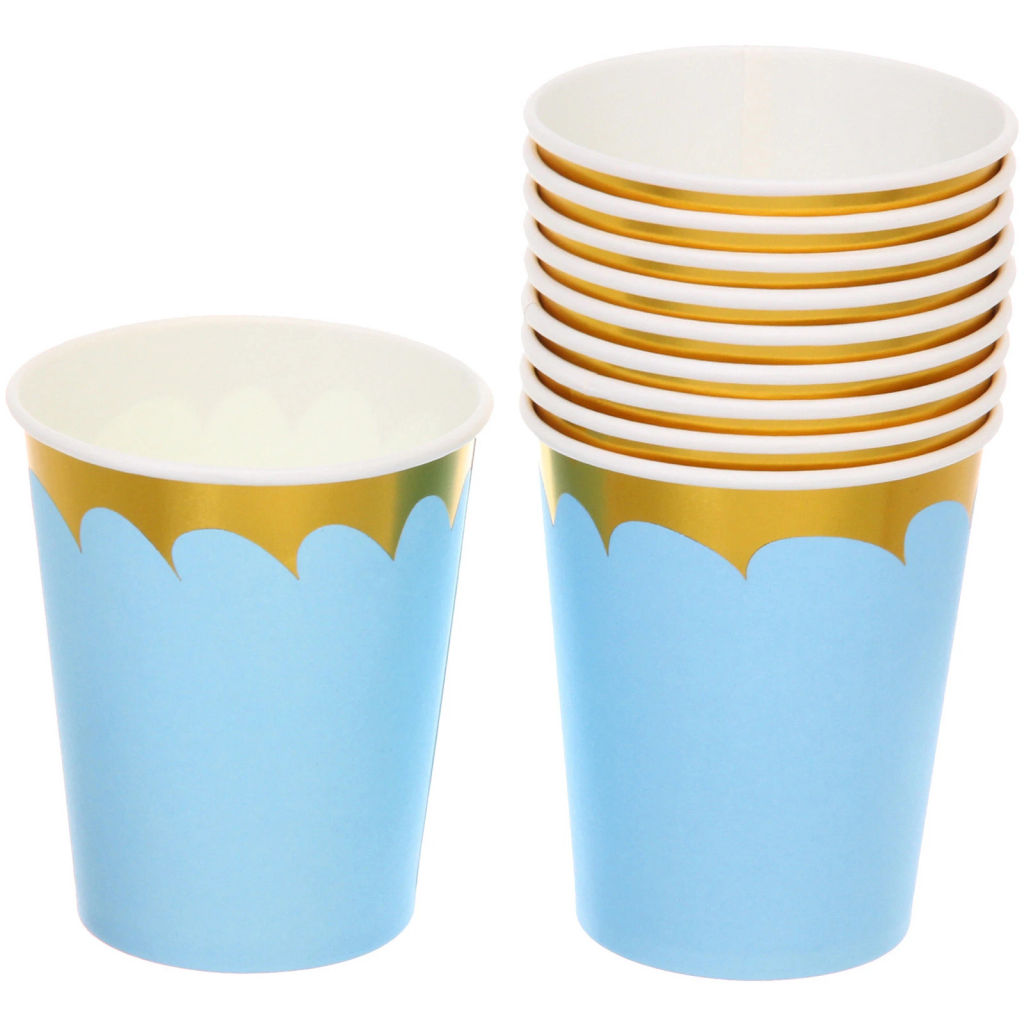 Стакан бумажный 0,2л в наборе 10 шт "Праздничный день", голубой