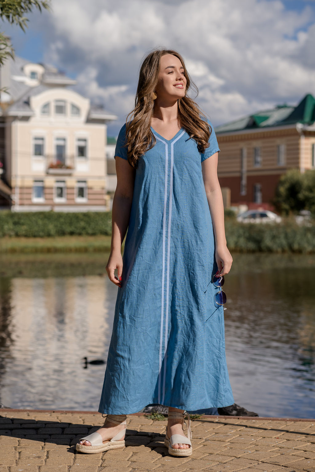 Платье в стиле casual 100% лен - Новый лен фото 7