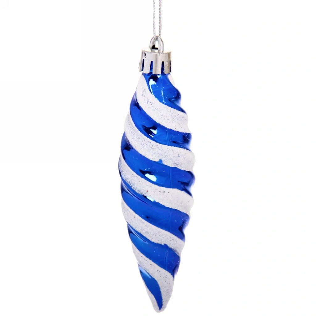 Цена за 2 шт. Ёлочные игрушки "Сосульки снежные" 11 см, синий (набор 3 шт)