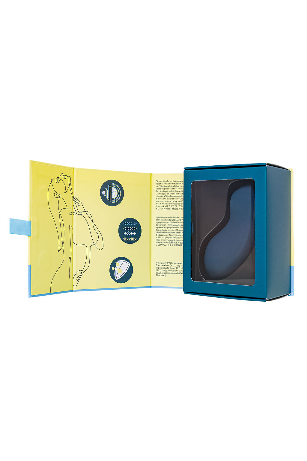 Вакуум-волновой бесконтактный стимулятор клитора Satisfyer Vulva Lover 2, силикон, синий  фото 10