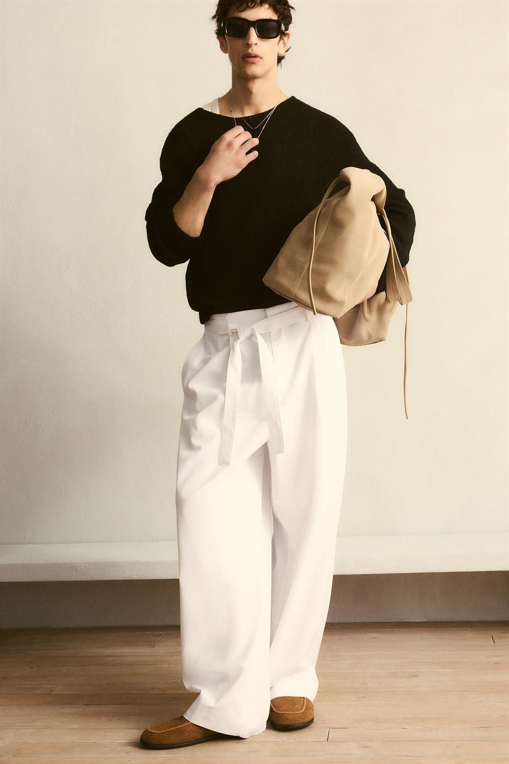 LYOCELL - COTTON TROUSERS WITH BELT - Zara фото 11