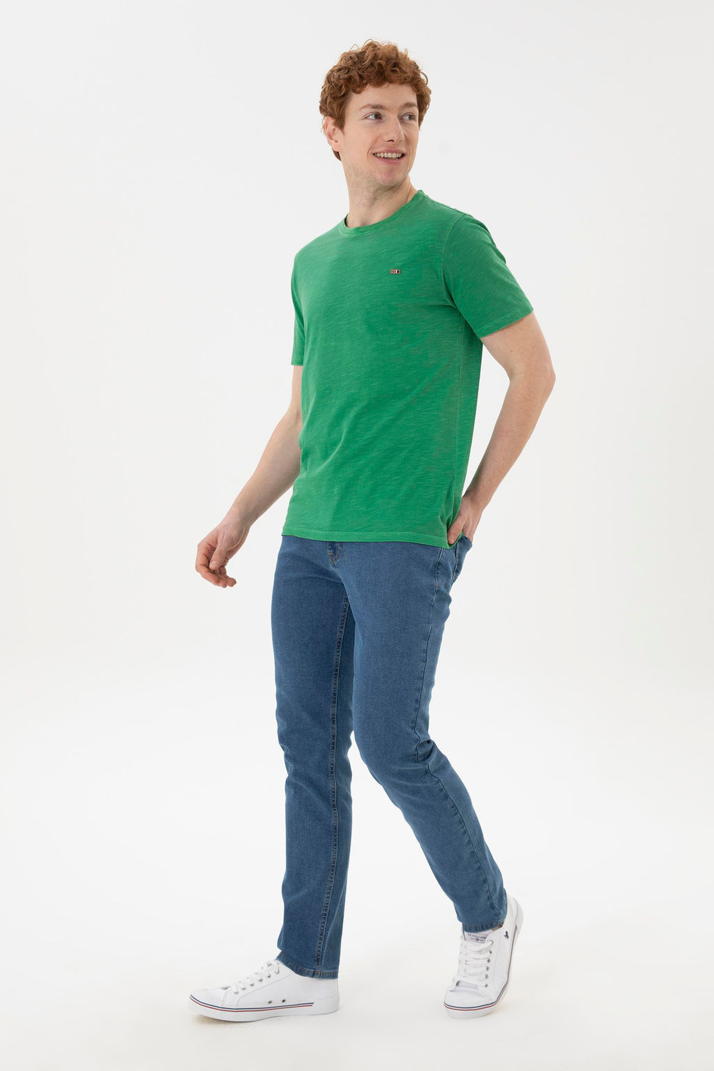 Мужская зеленая базовая футболка - U.s. polo assn фото 4